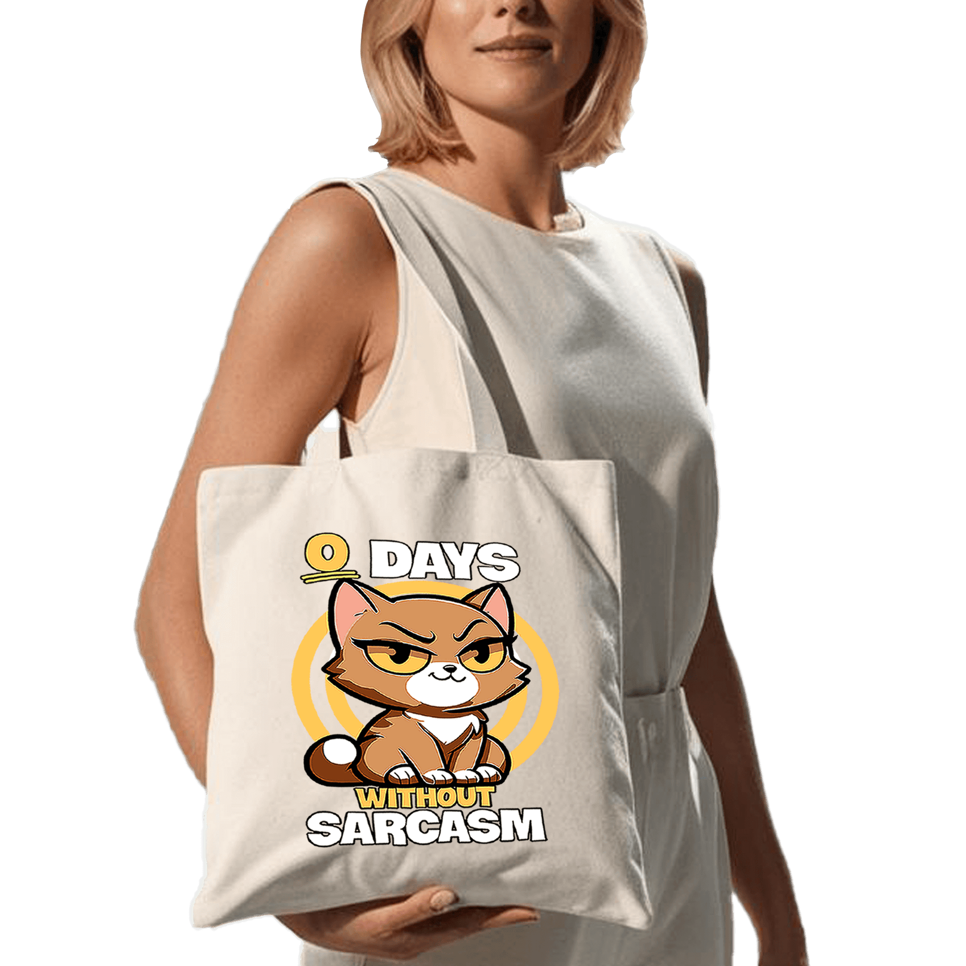 תיק בד TOTE BAG '0 ימים בלי ציניות' - חולצה שובבה וצינית שמתגרה בכל מי שלא 😼😏