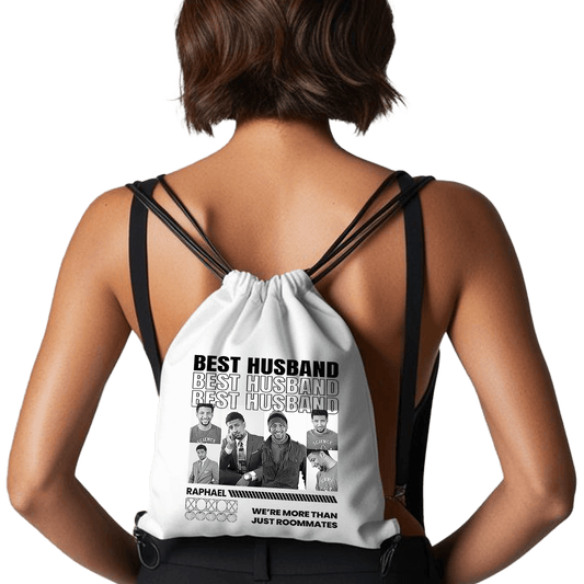 תיק שרוכים 'Best Husband' - עיצוב 'בלאק אנד ווייט' בהתאמה אישית ⚫⚪
