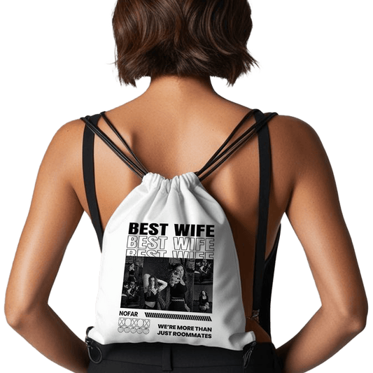 תיק שרוכים 'Best Wife' - עיצוב 'בלאק אנד ווייט' בהתאמה אישית ⚫⚪