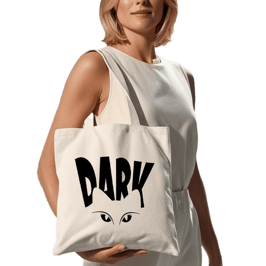 תיק בד TOTE BAG 'דארק' אופנתית עם נוכחות עמוקה במיוחד 🖤🐱