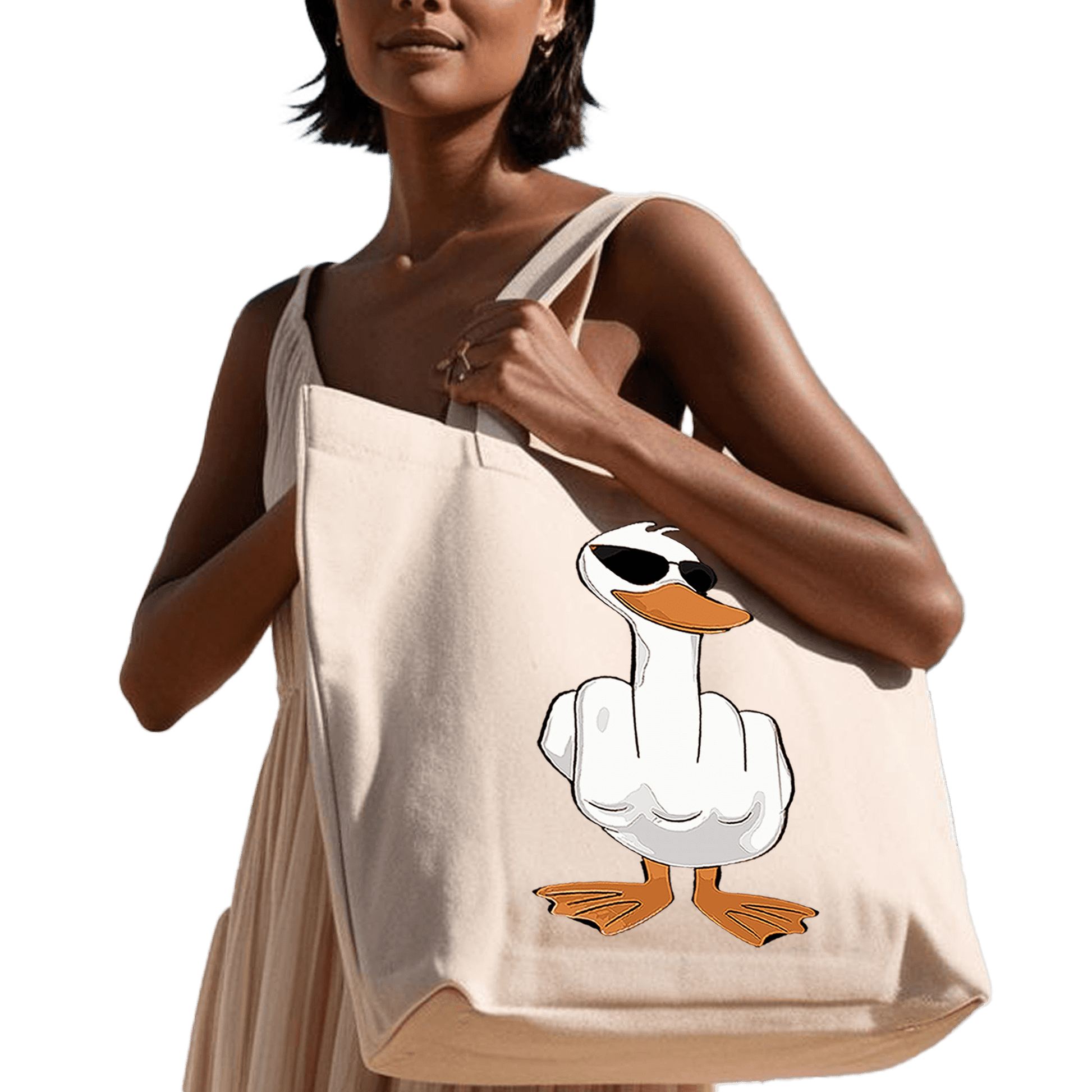 תיק בד TOTE BAG 'דאק יו' | הומור, חוצפה וסטייל בלתי מתפשר! 🦆