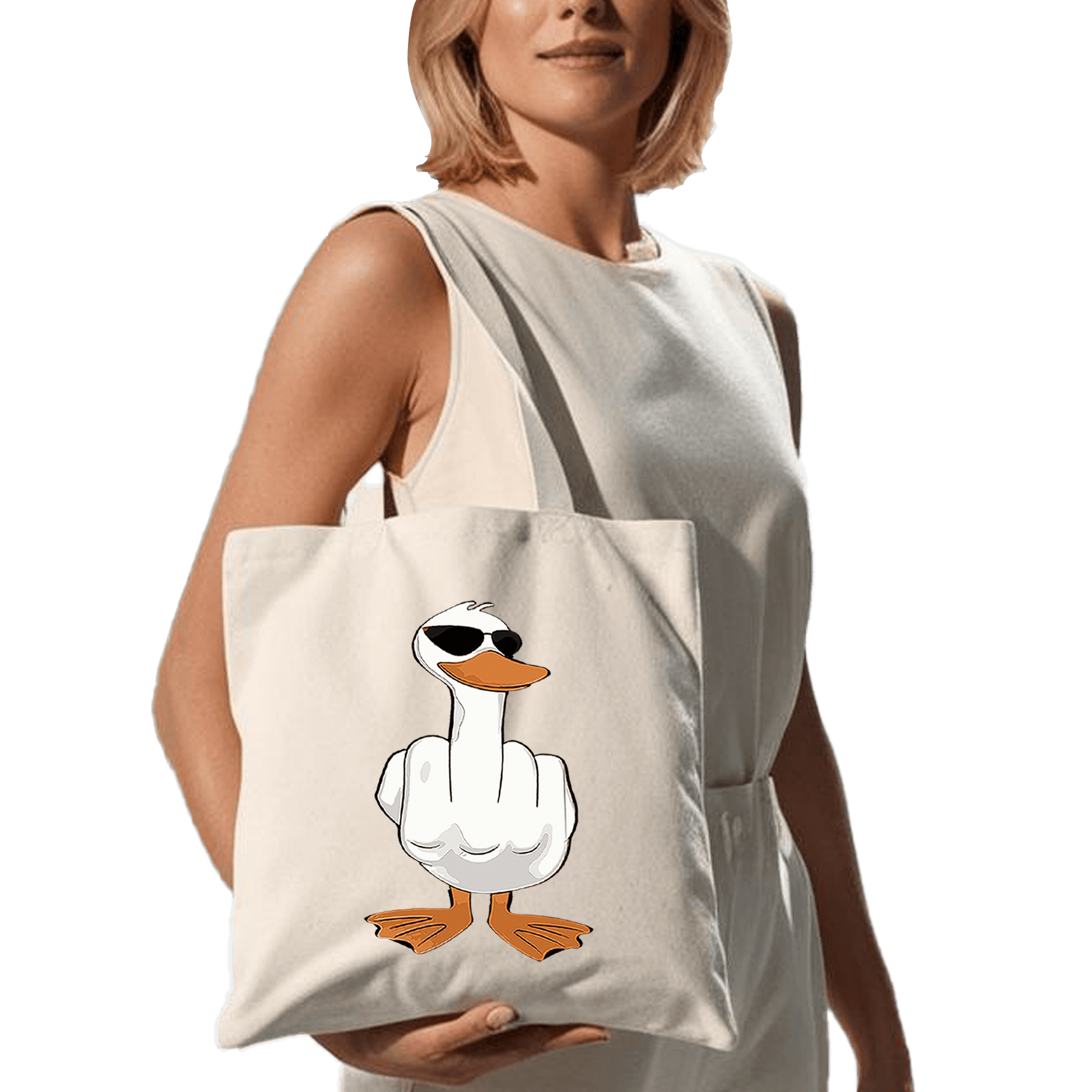 תיק בד TOTE BAG 'דאק יו' | הומור, חוצפה וסטייל בלתי מתפשר! 🦆