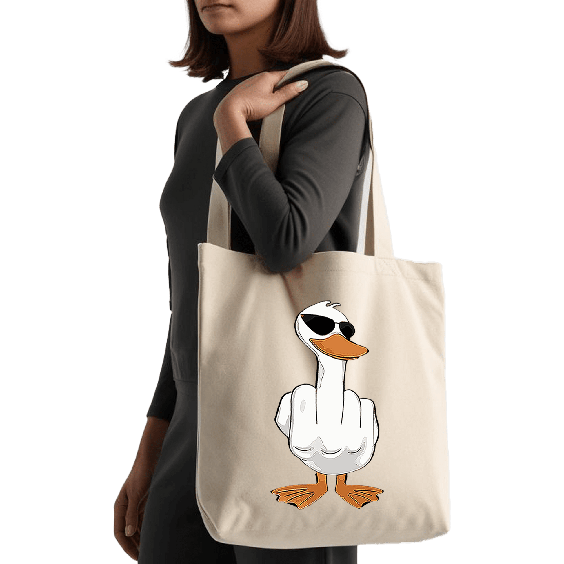 תיק בד TOTE BAG 'דאק יו' | הומור, חוצפה וסטייל בלתי מתפשר! 🦆