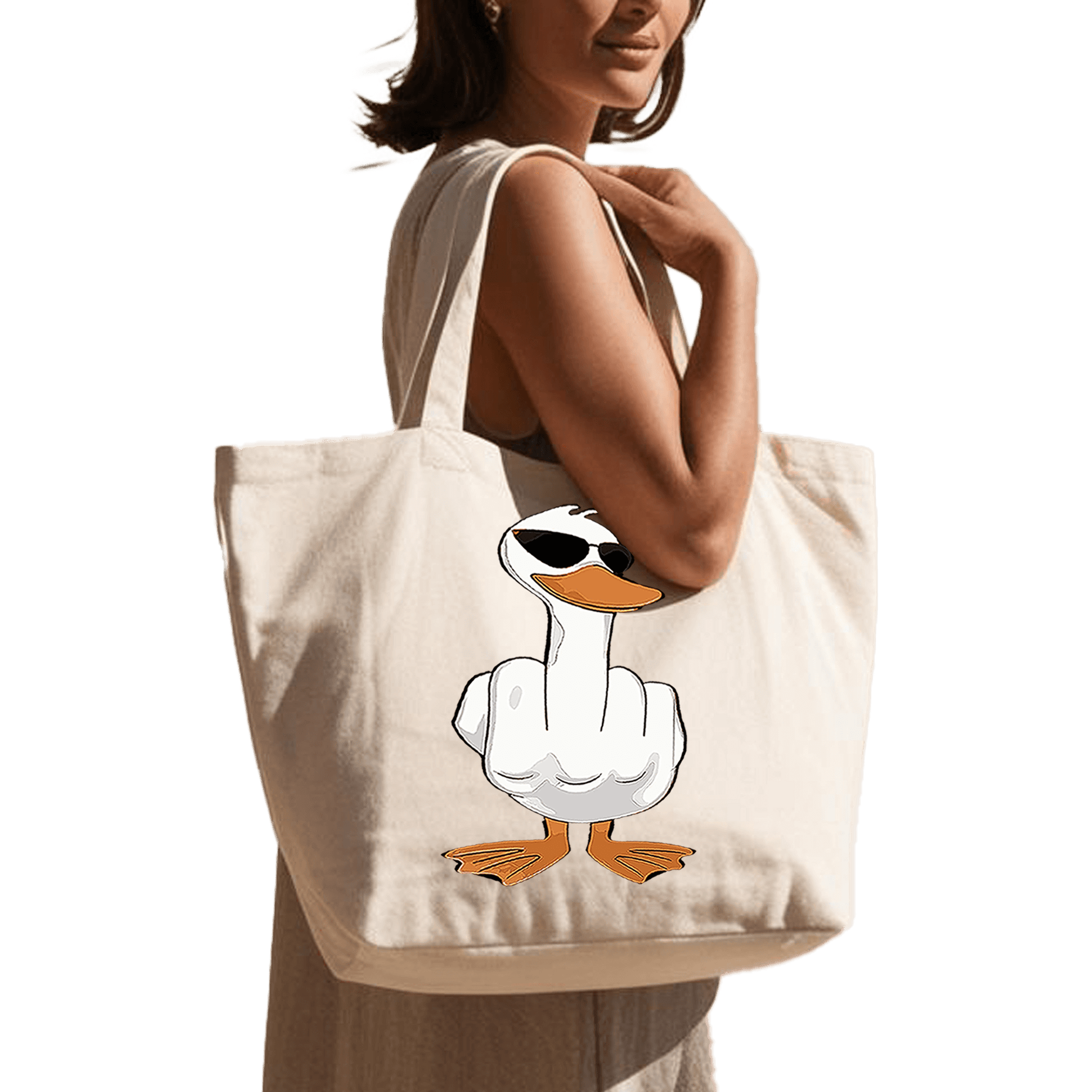 תיק בד TOTE BAG 'דאק יו' | הומור, חוצפה וסטייל בלתי מתפשר! 🦆