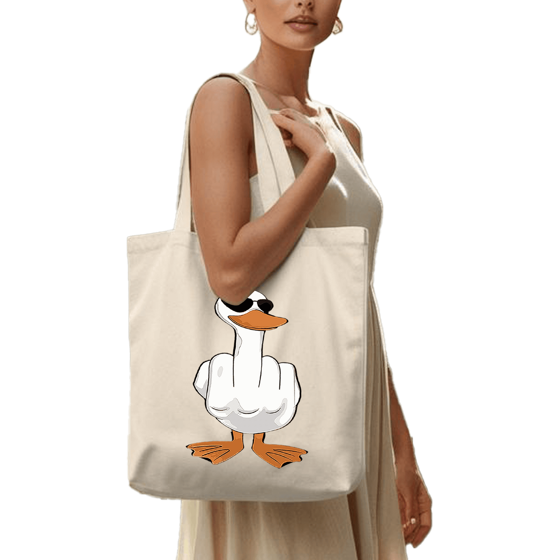 תיק בד TOTE BAG 'דאק יו' | הומור, חוצפה וסטייל בלתי מתפשר! 🦆