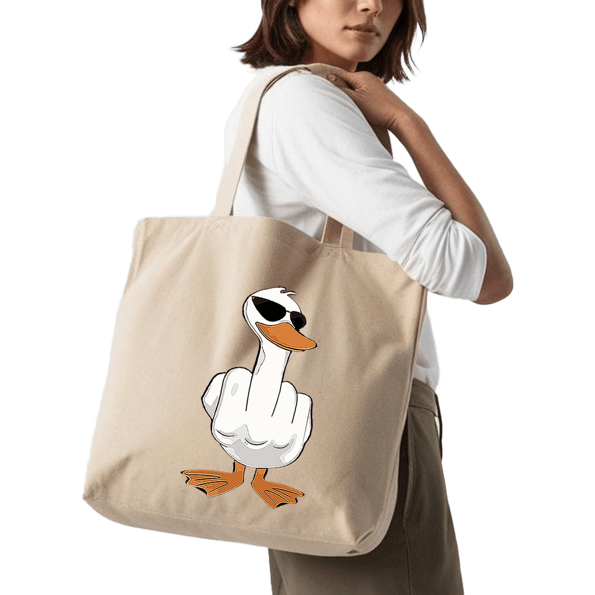תיק בד TOTE BAG 'דאק יו' | הומור, חוצפה וסטייל בלתי מתפשר! 🦆