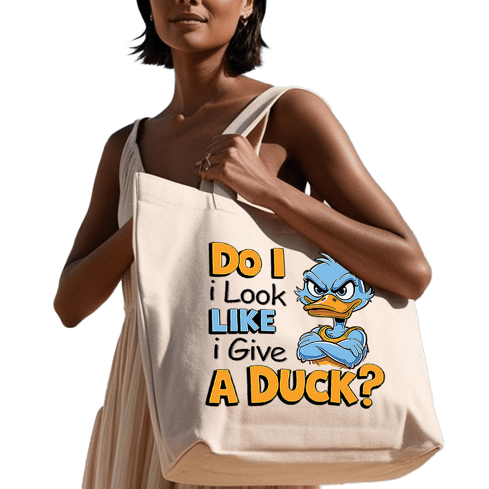 תיק בד TOTE BAG 'Give A Duck' - לאנשים שפשוט לא מתרגשים מכלום 🦆😎