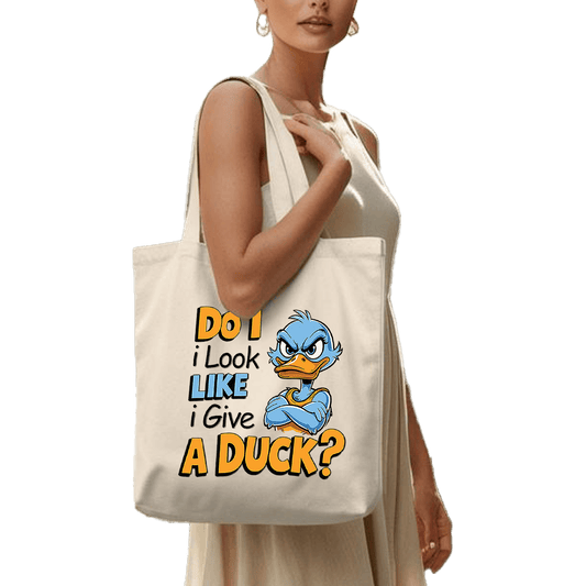 תיק בד TOTE BAG 'Give A Duck' - לאנשים שפשוט לא מתרגשים מכלום 🦆😎