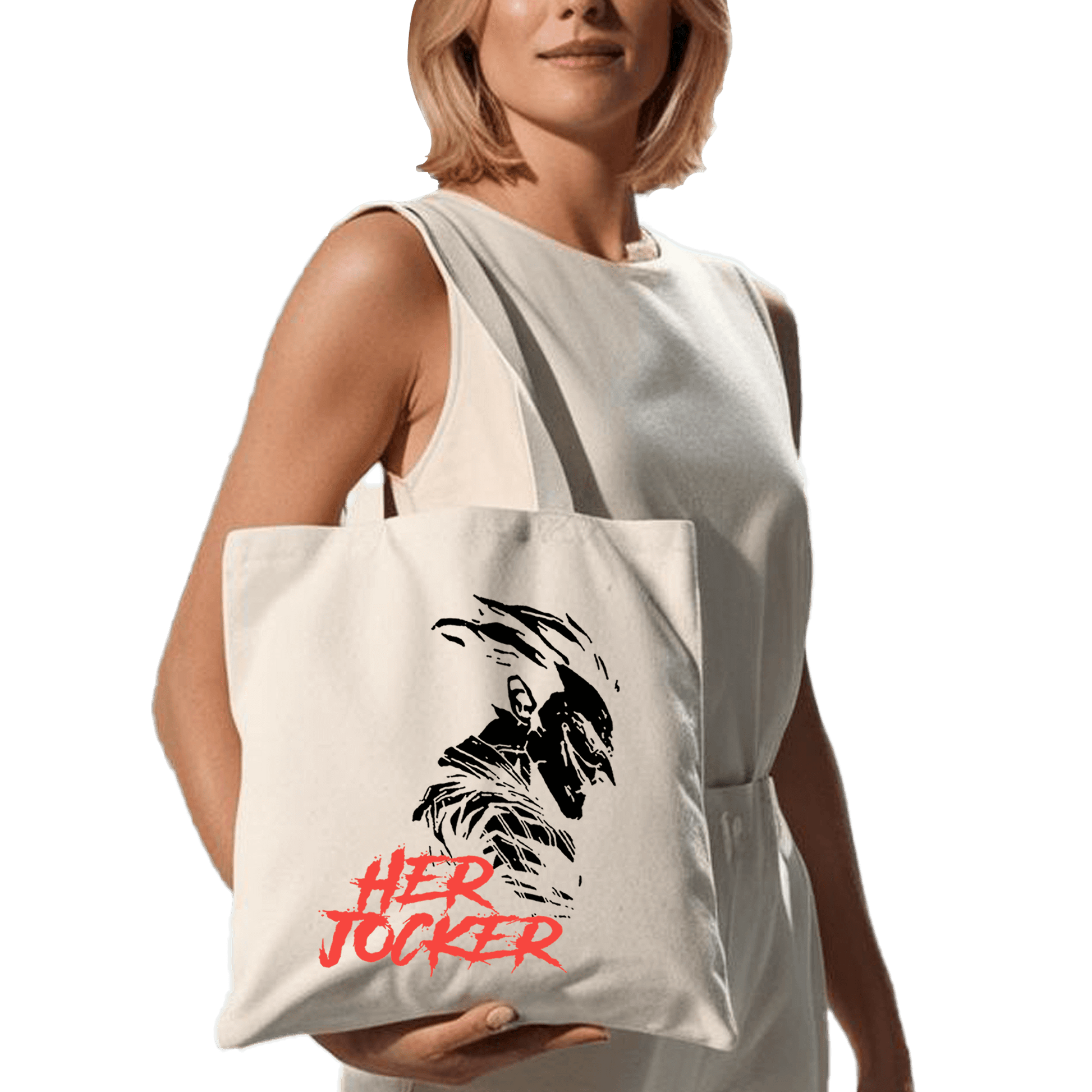 תיק בד TOTE BAG 'הג'וקר שלה' - עיצוב מדויק לבן הזוג הכי פרוע, חזק ומגניב 🎭🔥