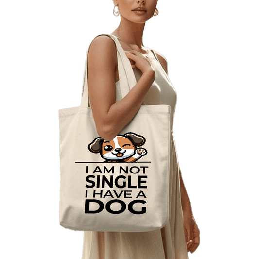 תיק בד TOTE BAG 'הרווקים הנצחיים' - לאנשים שמעדיפים חבר הולך על ארבע ולא על שתיים 🐶❤️