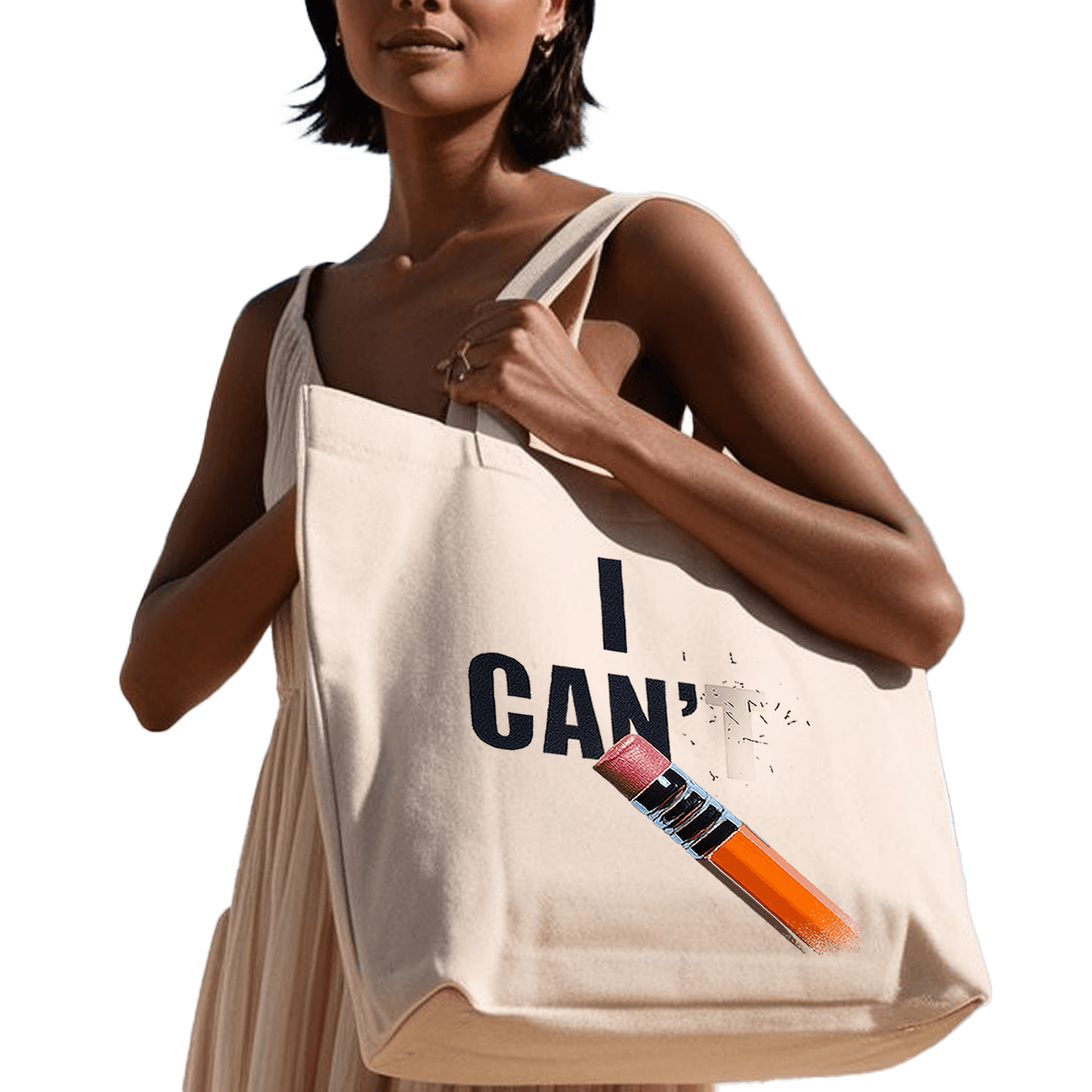 תיק בד TOTE BAG '(t)I Can' - מחקו את הבלתי אפשרי והפכו אותו לאפשרי! ✨