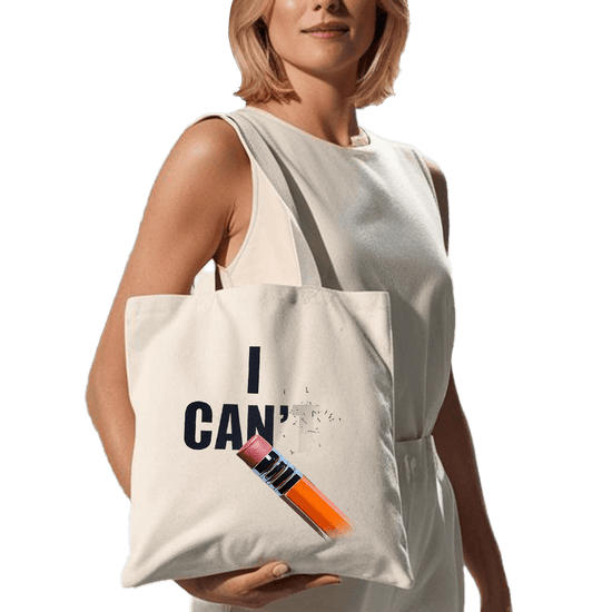 תיק בד TOTE BAG '(t)I Can' - מחקו את הבלתי אפשרי והפכו אותו לאפשרי! ✨