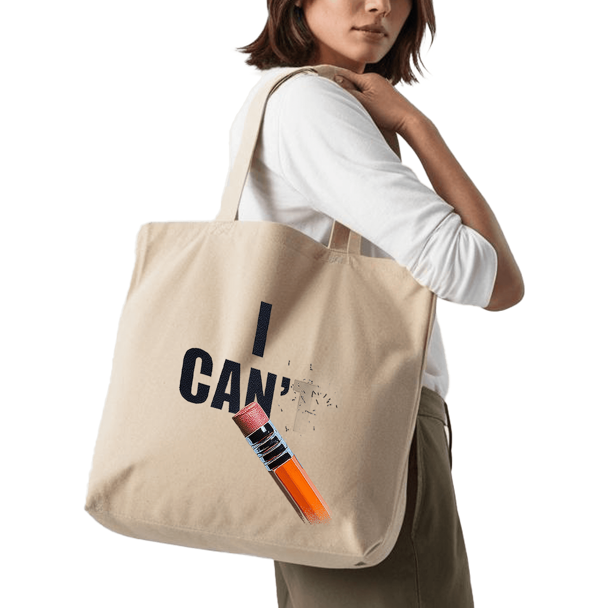 תיק בד TOTE BAG '(t)I Can' - מחקו את הבלתי אפשרי והפכו אותו לאפשרי! ✨