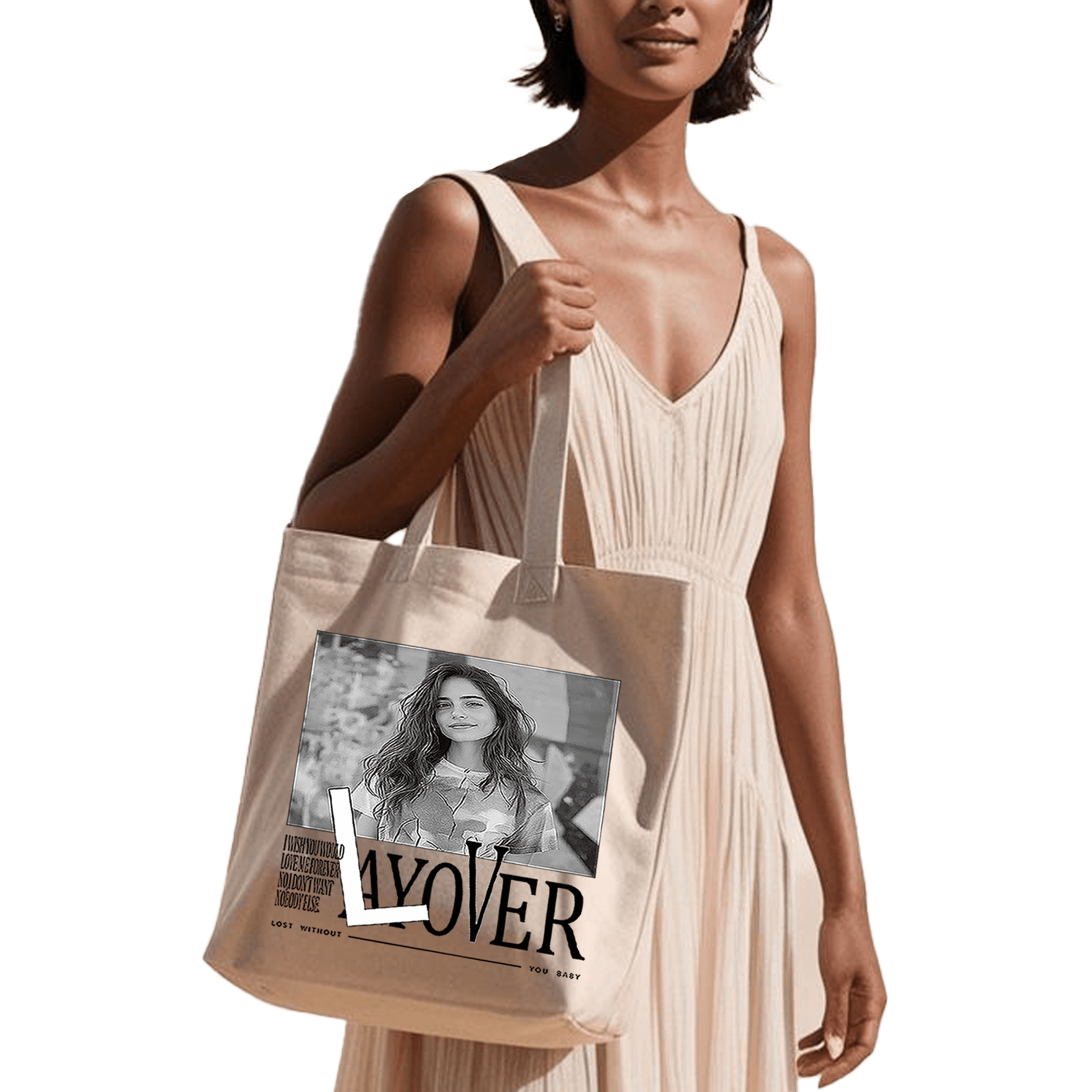 תיק בד TOTE BAG 'לייאובר' - המקום הבטוח שלי | עיצוב 'בלאק אנד ווייט' בהתאמה אישית 🖼️ ⚫⚪