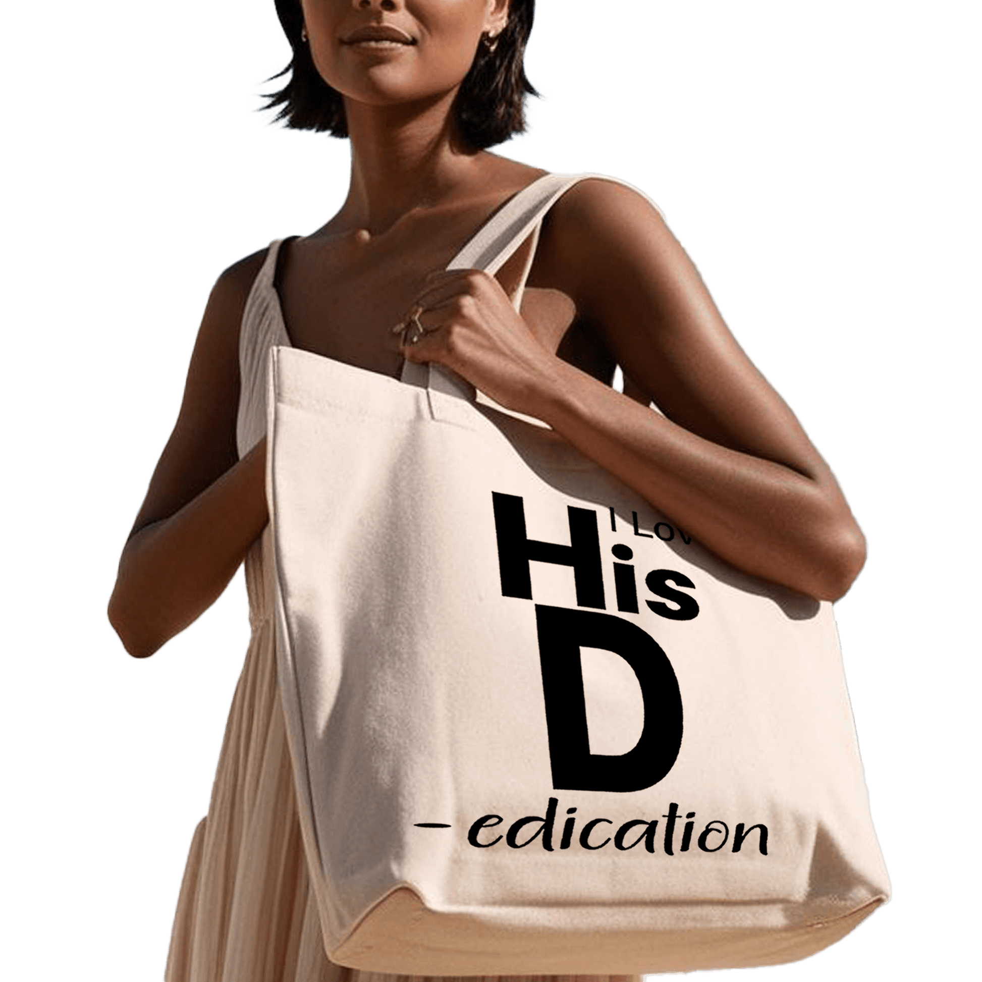 תיק בד TOTE BAG 'I Love His D' - עיצוב שובב עם טוויסט מעניין😉