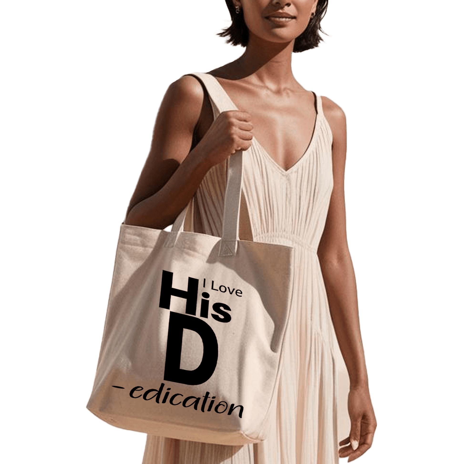 תיק בד TOTE BAG 'I Love His D' - עיצוב שובב עם טוויסט מעניין😉