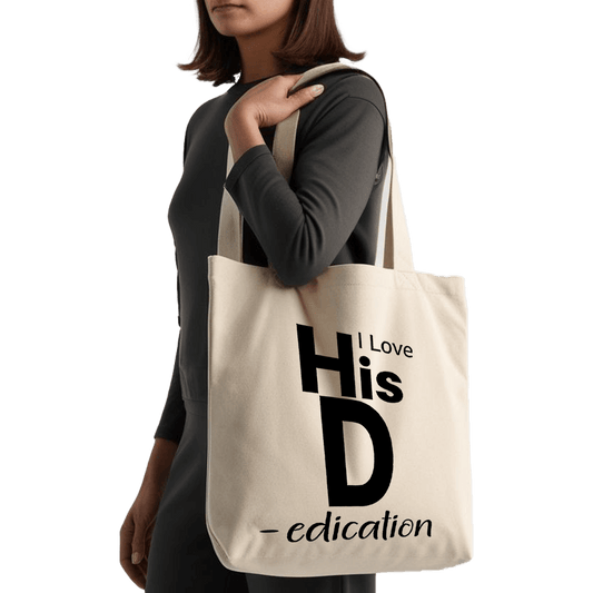תיק בד TOTE BAG 'I Love His D' - עיצוב שובב עם טוויסט מעניין😉