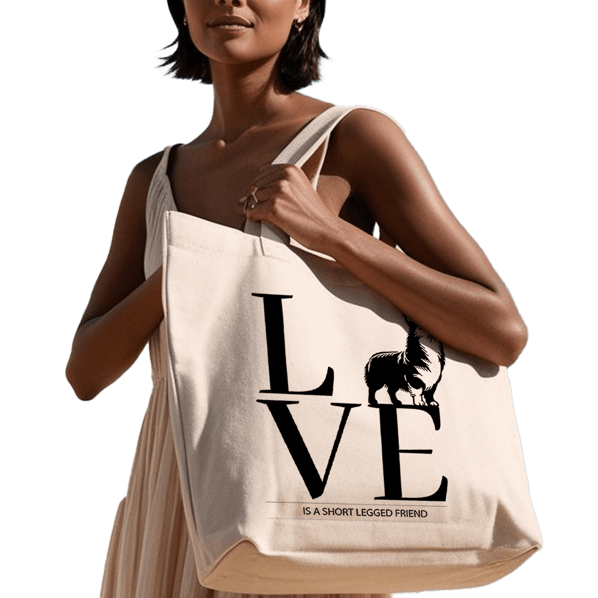 תיק בד TOTE BAG 'Love Is A Short Legged Friend' 🐾❤️