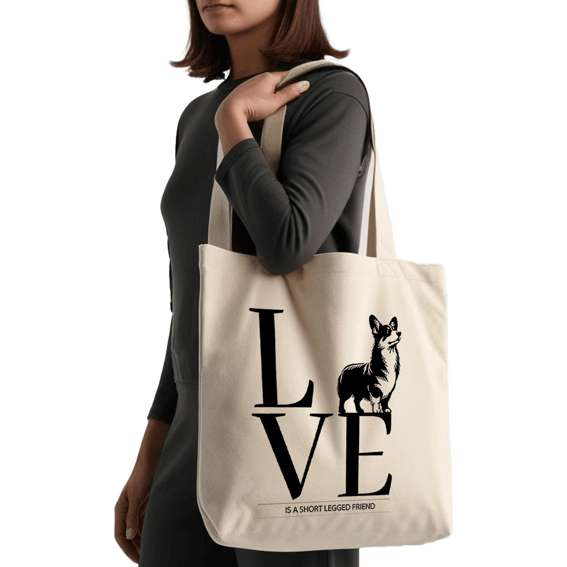 תיק בד TOTE BAG 'Love Is A Short Legged Friend' 🐾❤️