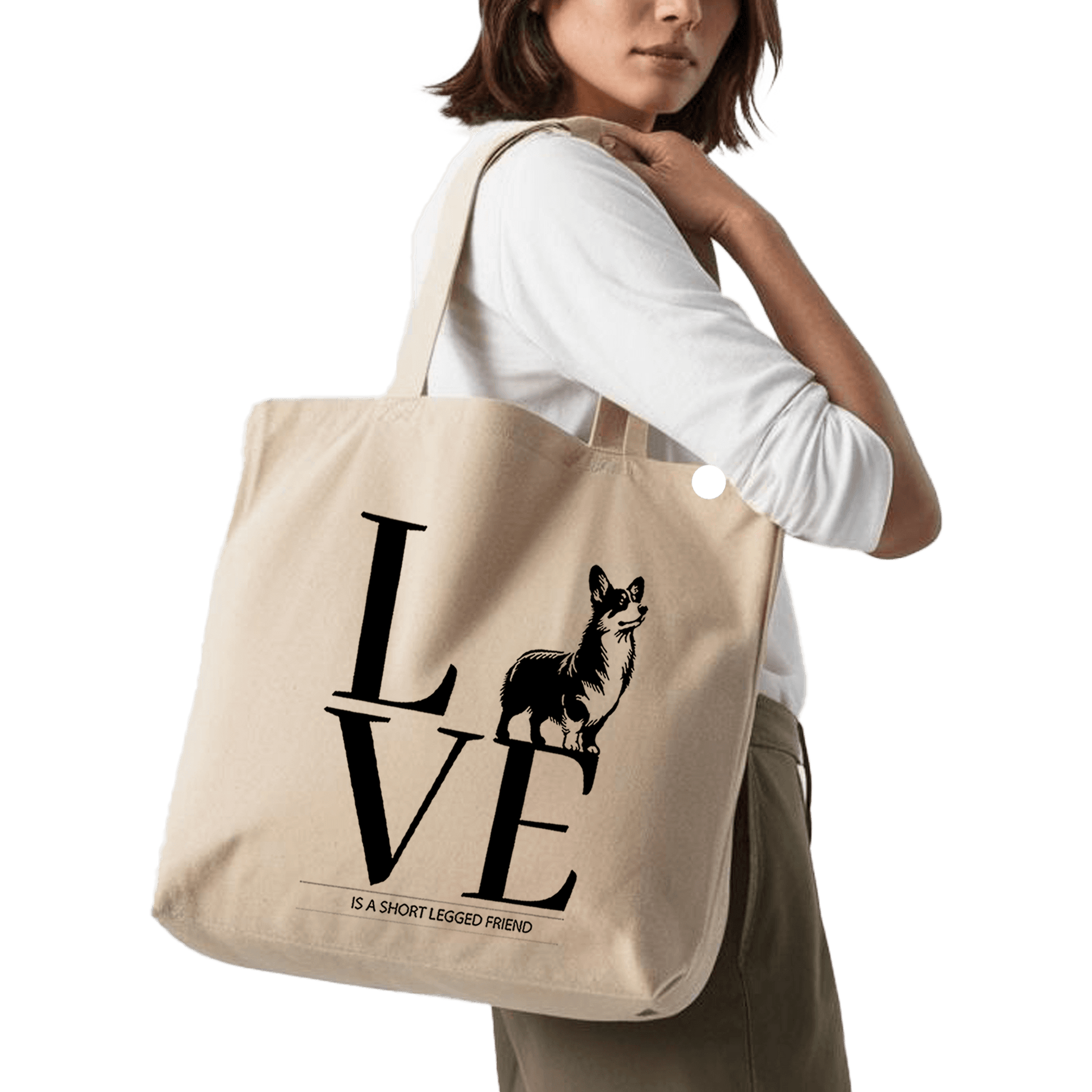תיק בד TOTE BAG 'Love Is A Short Legged Friend' 🐾❤️