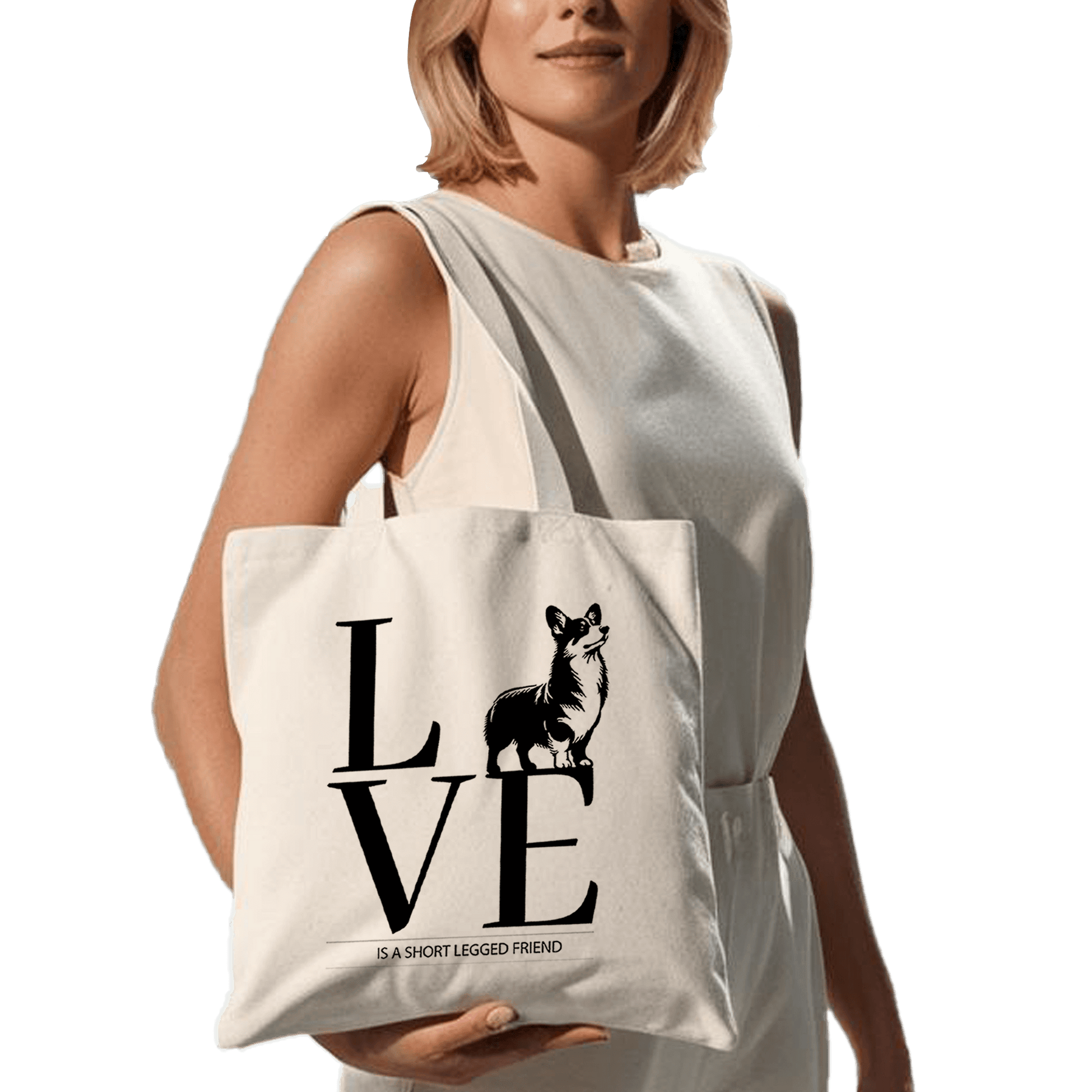 תיק בד TOTE BAG 'Love Is A Short Legged Friend' 🐾❤️