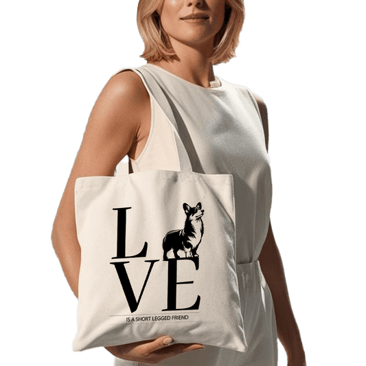 תיק בד TOTE BAG 'Love Is A Short Legged Friend' 🐾❤️