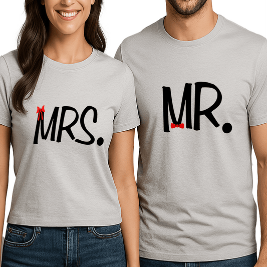 חולצות זוגיות – MR. & MRS. 💑 סט זוגי מושלם לזוגות שואהבים להרגיש אחד ✨