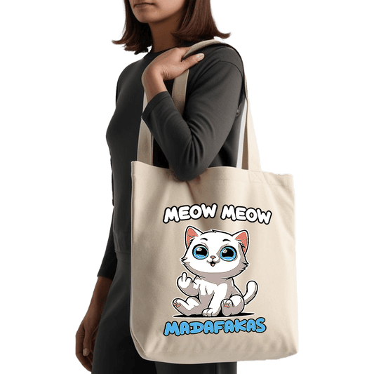 תיק בד TOTE BAG 'החתול השובב' שתשדר בדיוק את האופי החתולי שלכם 😼🔥