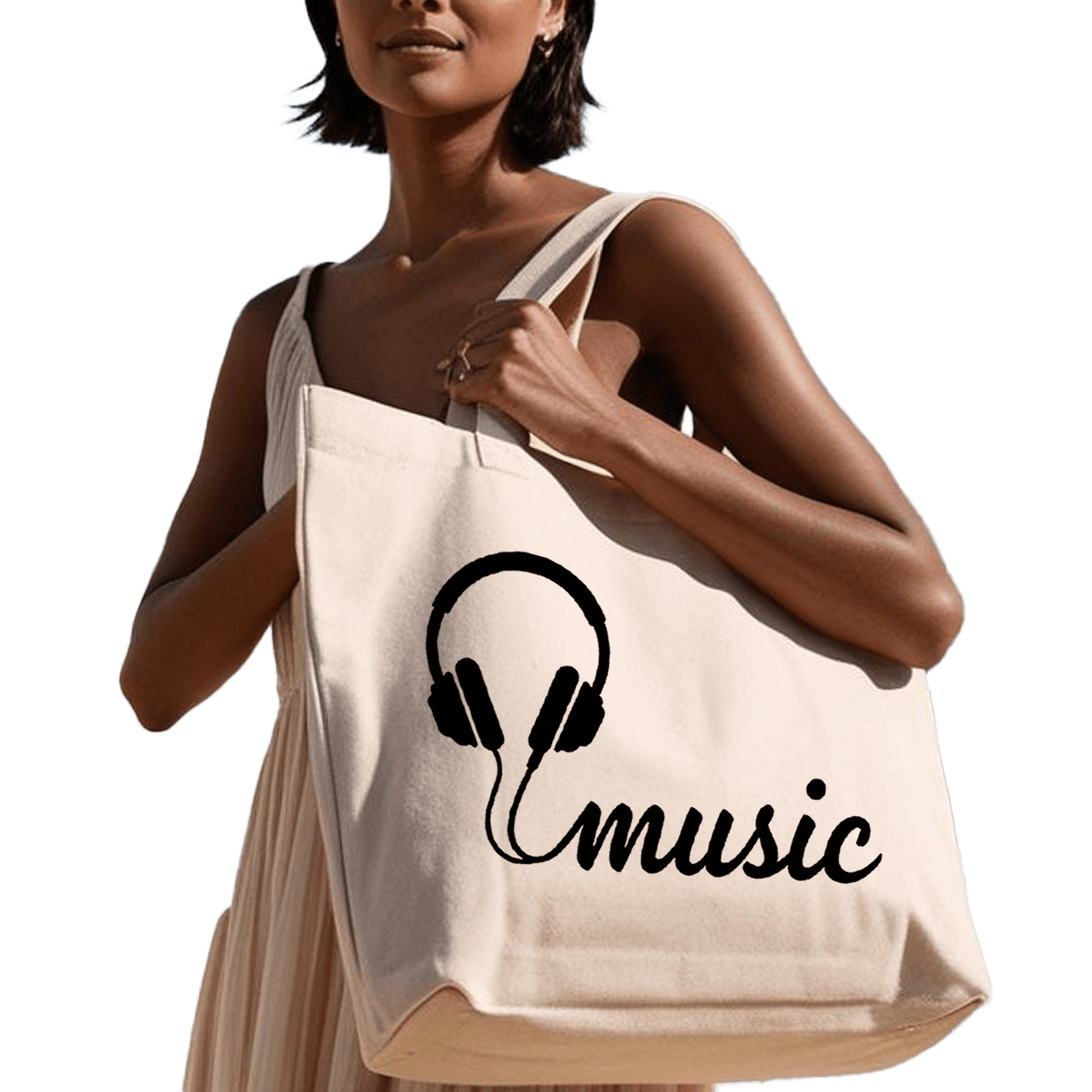 תיק בד TOTE BAG 'מיוזיק' - לאנשים שלא יכולים בלי מוזיקה 🎧🎶