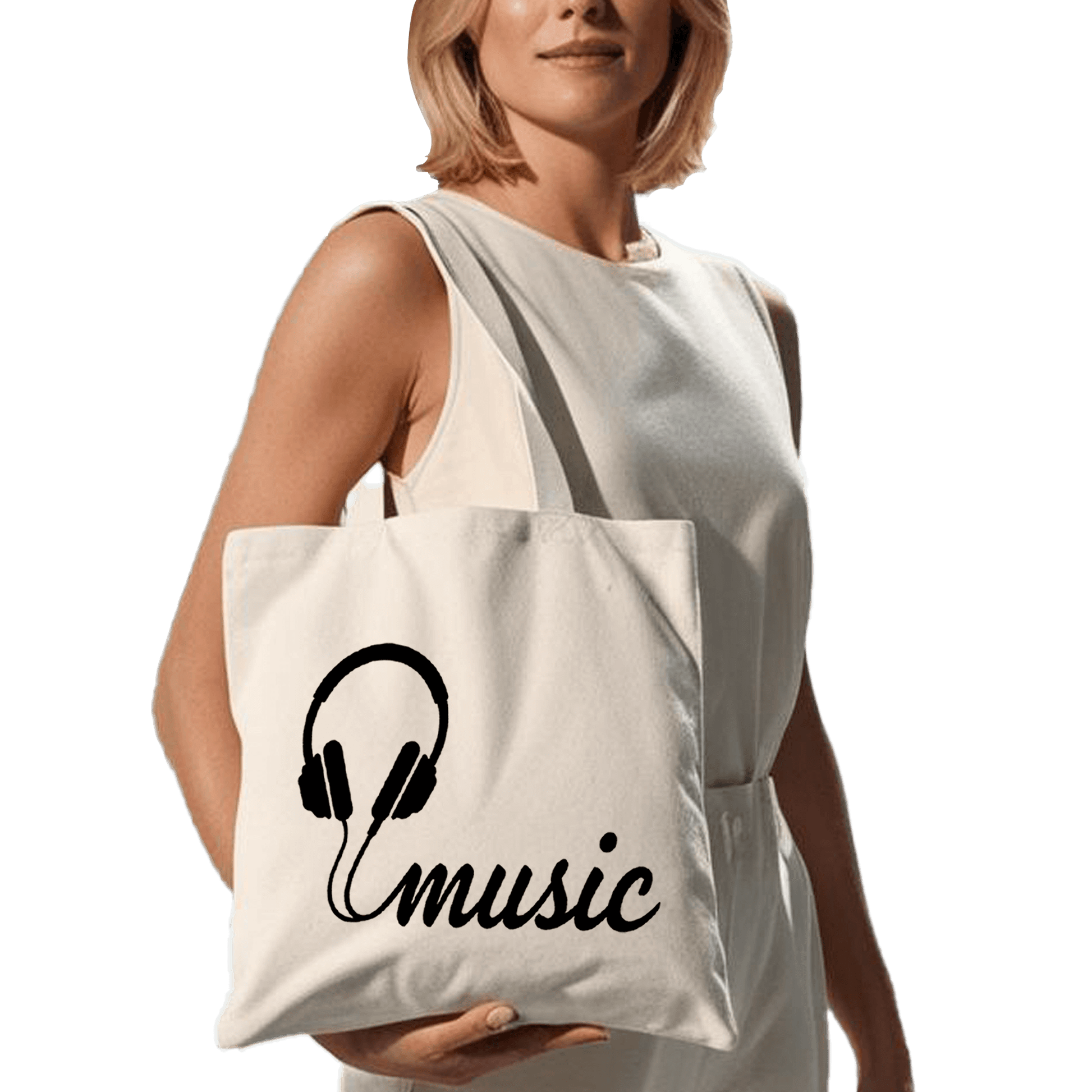תיק בד TOTE BAG 'מיוזיק' - לאנשים שלא יכולים בלי מוזיקה 🎧🎶