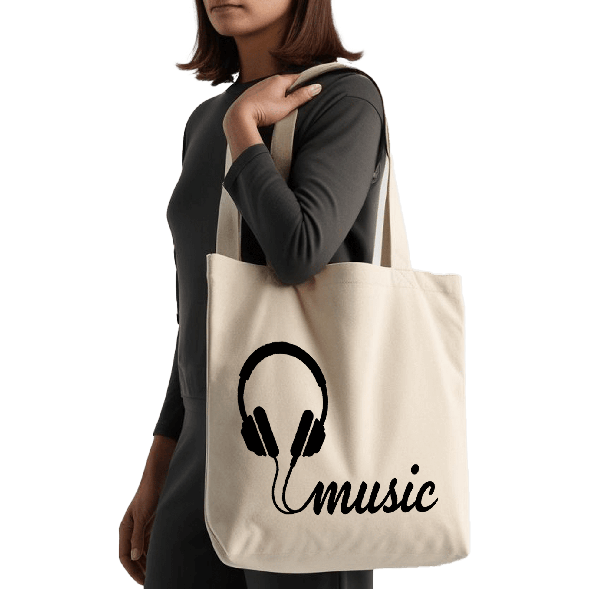 תיק בד TOTE BAG 'מיוזיק' - לאנשים שלא יכולים בלי מוזיקה 🎧🎶