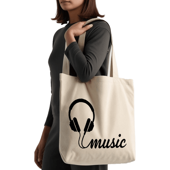 תיק בד TOTE BAG 'מיוזיק' - לאנשים שלא יכולים בלי מוזיקה 🎧🎶