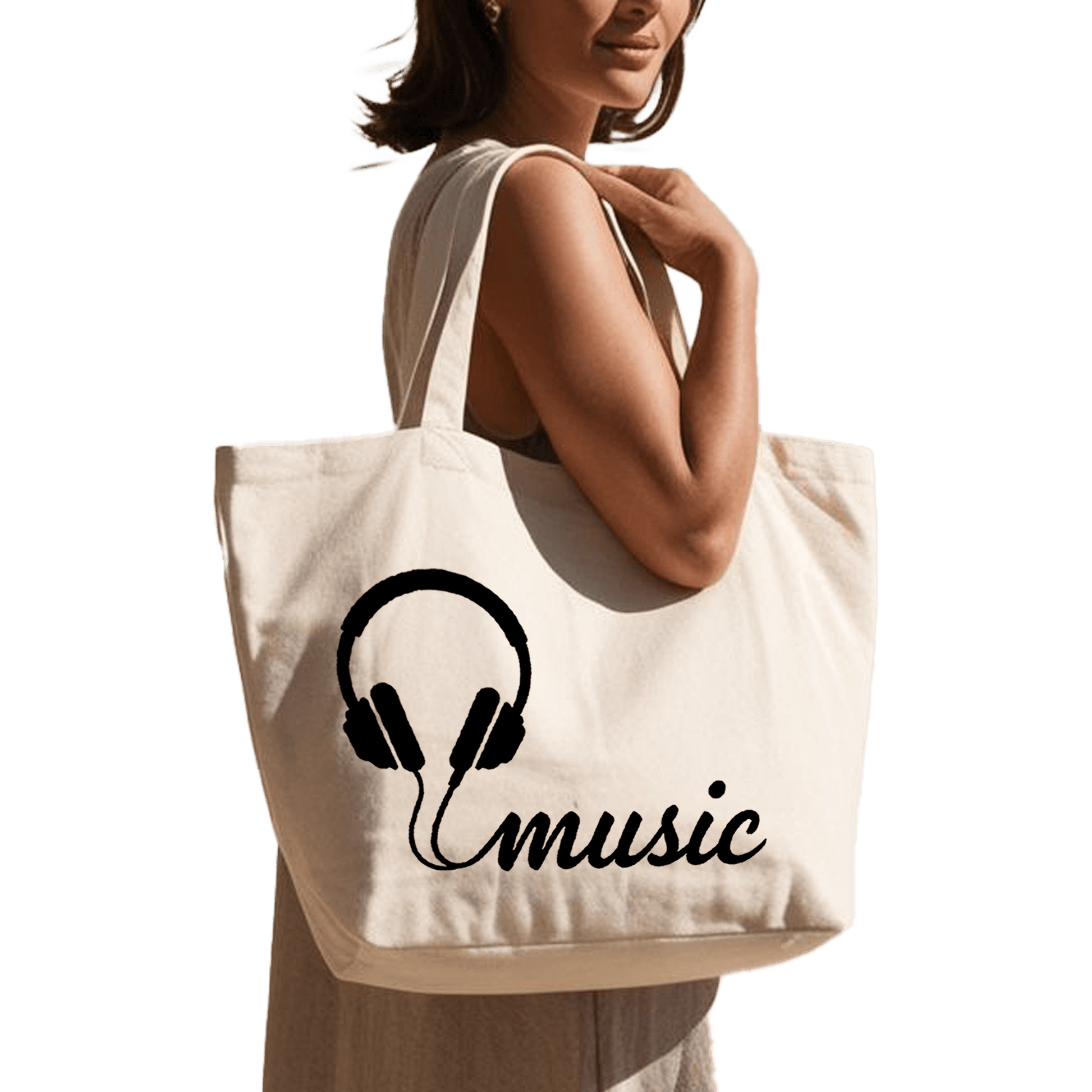 תיק בד TOTE BAG 'מיוזיק' - לאנשים שלא יכולים בלי מוזיקה 🎧🎶