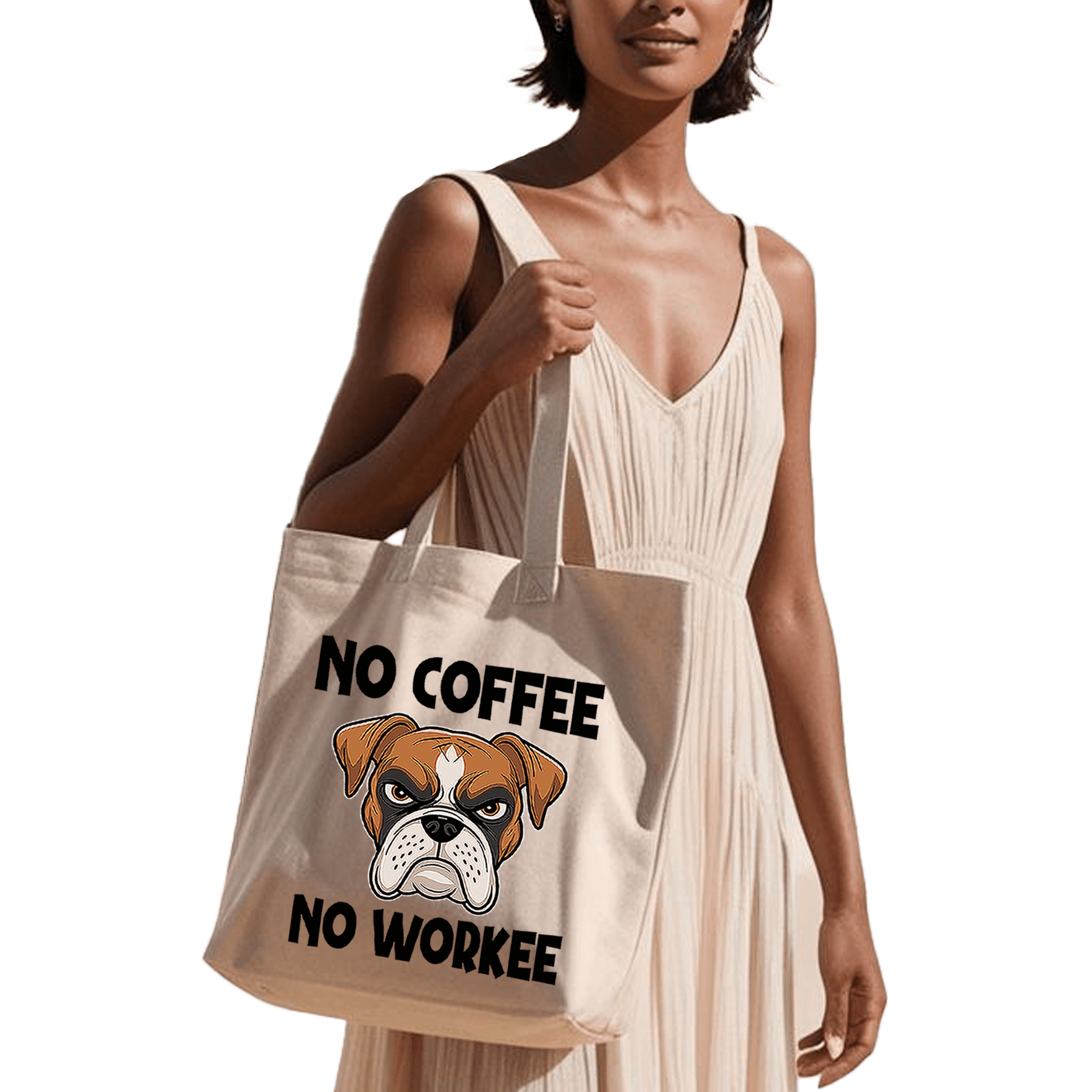 תיק בד TOTE BAG 'No Coffee - No Workee' - לאוהבי קפה אמיתיים שלא מתחילים את היום שלהם בלי אחד ☕