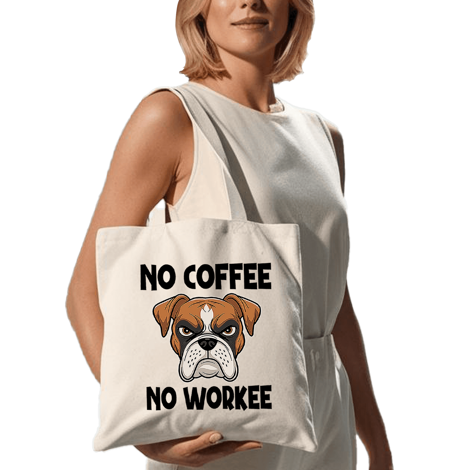 תיק בד TOTE BAG 'No Coffee - No Workee' - לאוהבי קפה אמיתיים שלא מתחילים את היום שלהם בלי אחד ☕