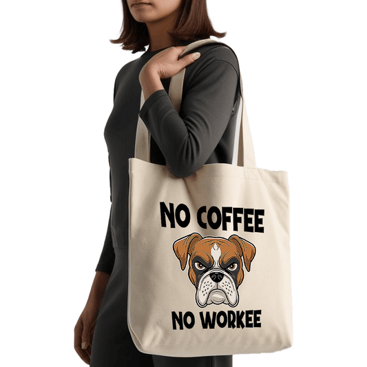 תיק בד TOTE BAG 'No Coffee - No Workee' - לאוהבי קפה אמיתיים שלא מתחילים את היום שלהם בלי אחד ☕