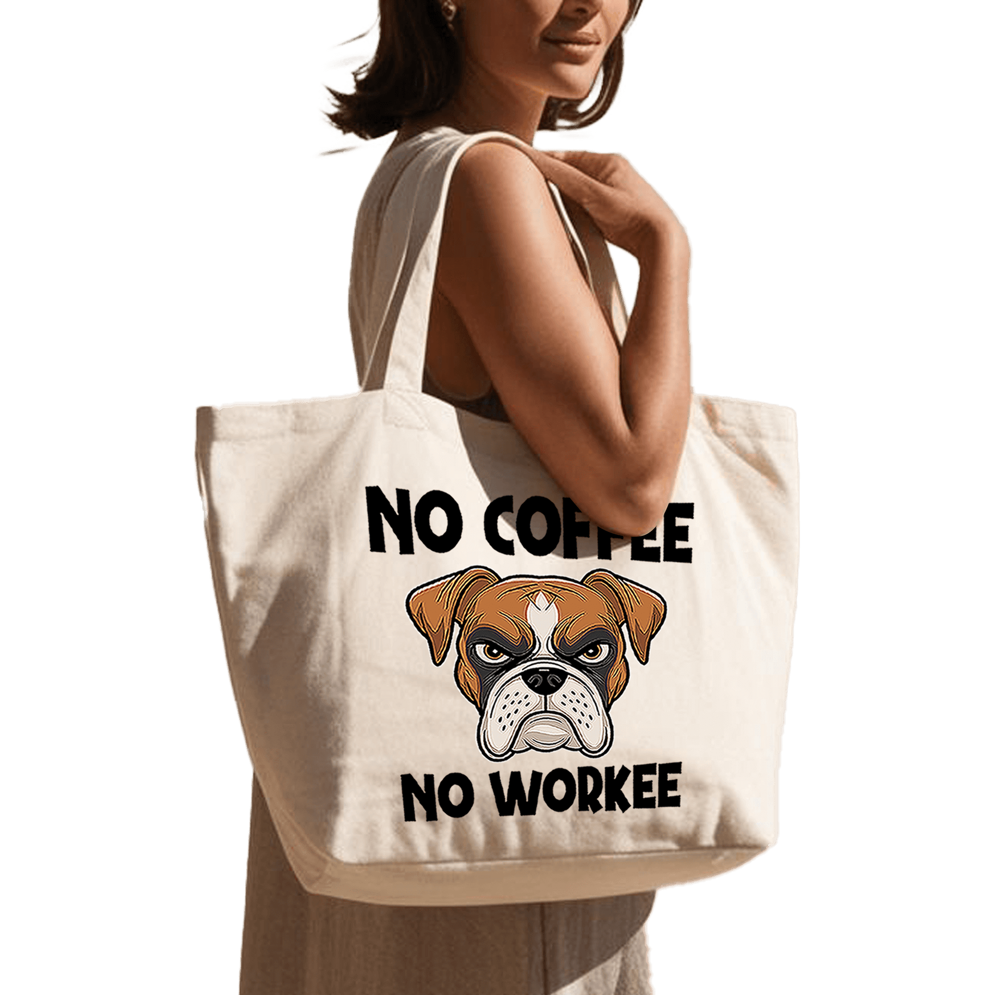 תיק בד TOTE BAG 'No Coffee - No Workee' - לאוהבי קפה אמיתיים שלא מתחילים את היום שלהם בלי אחד ☕