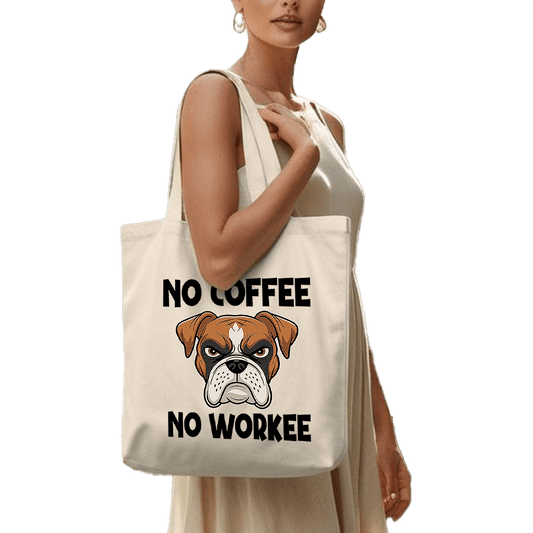 תיק בד TOTE BAG 'No Coffee - No Workee' - לאוהבי קפה אמיתיים שלא מתחילים את היום שלהם בלי אחד ☕