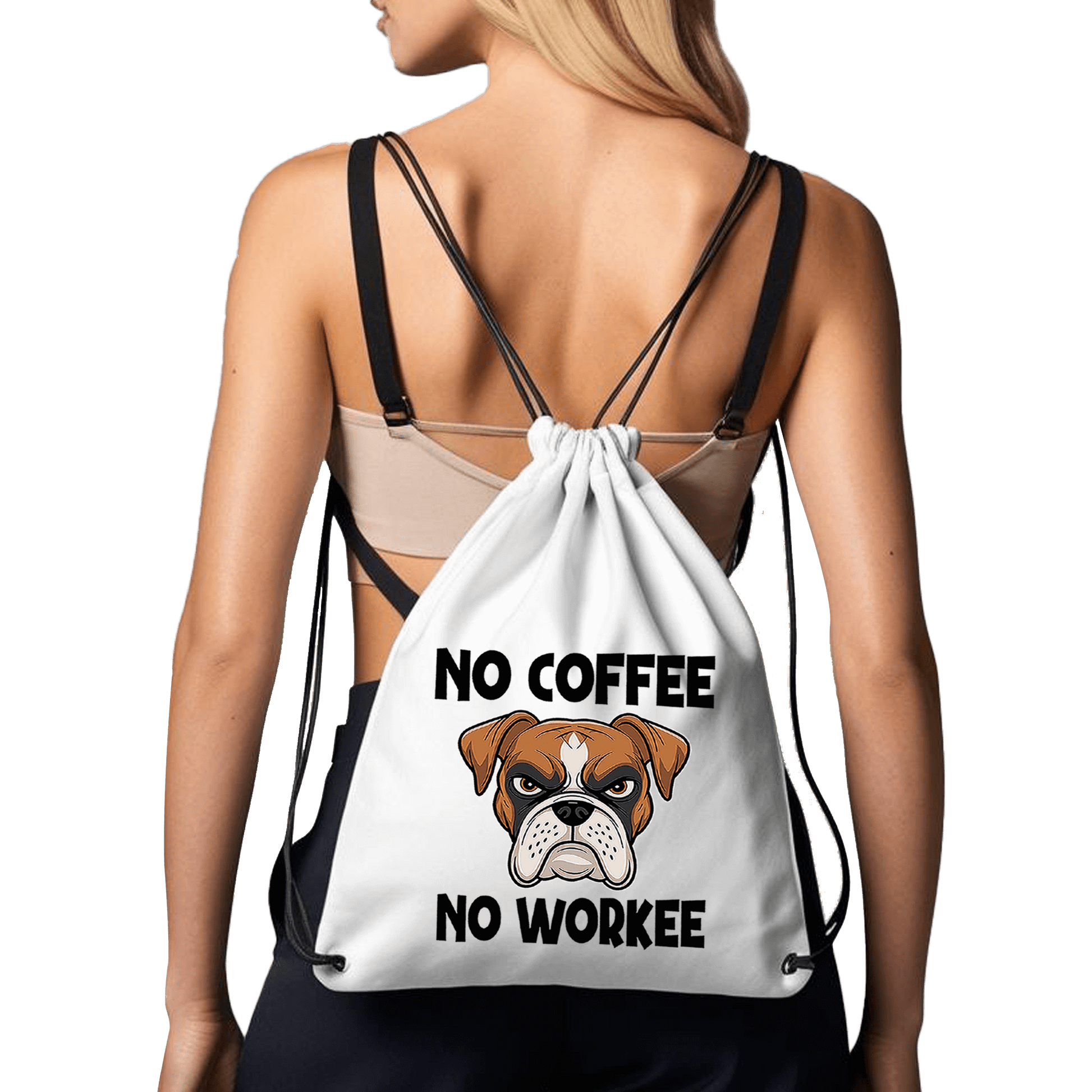 תיק שרוכים 'No Coffee - No Workee' - לאוהבי קפה אמיתיים שלא מתחילים את היום שלהם בלי אחד ☕