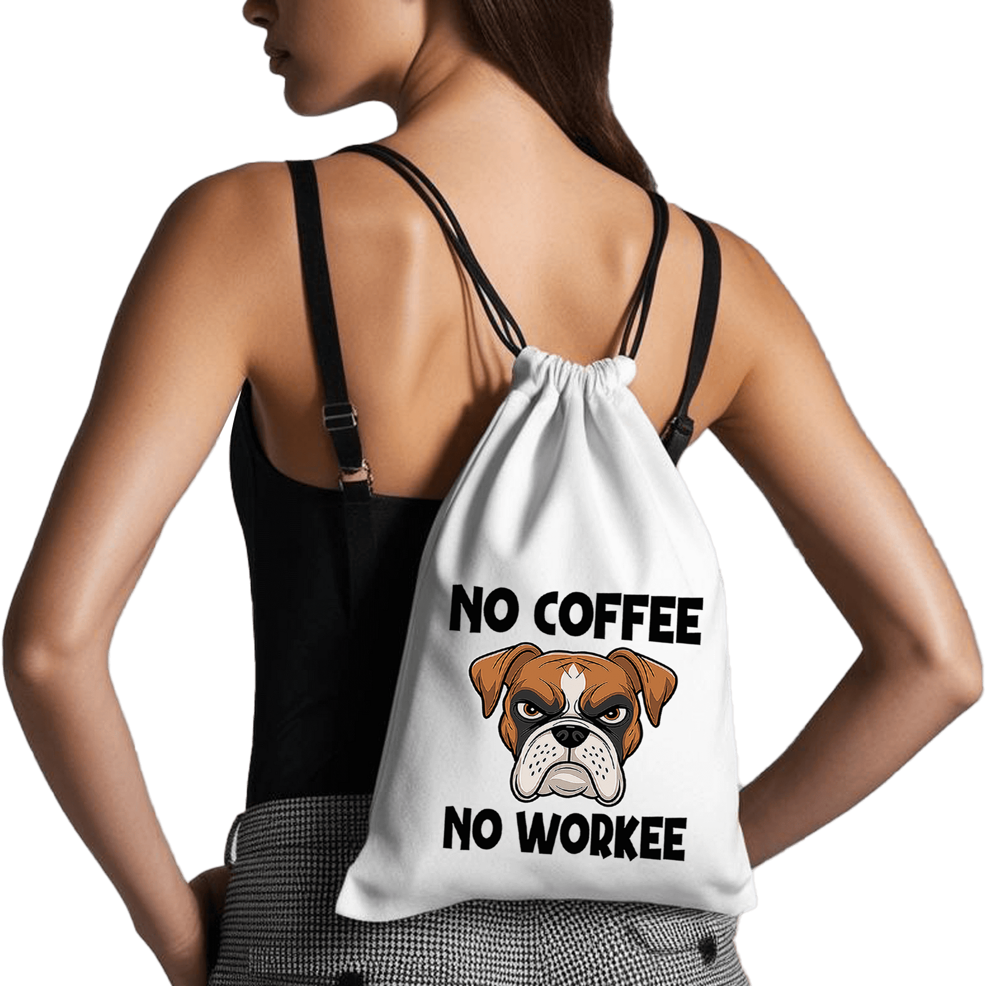 תיק שרוכים 'No Coffee - No Workee' - לאוהבי קפה אמיתיים שלא מתחילים את היום שלהם בלי אחד ☕