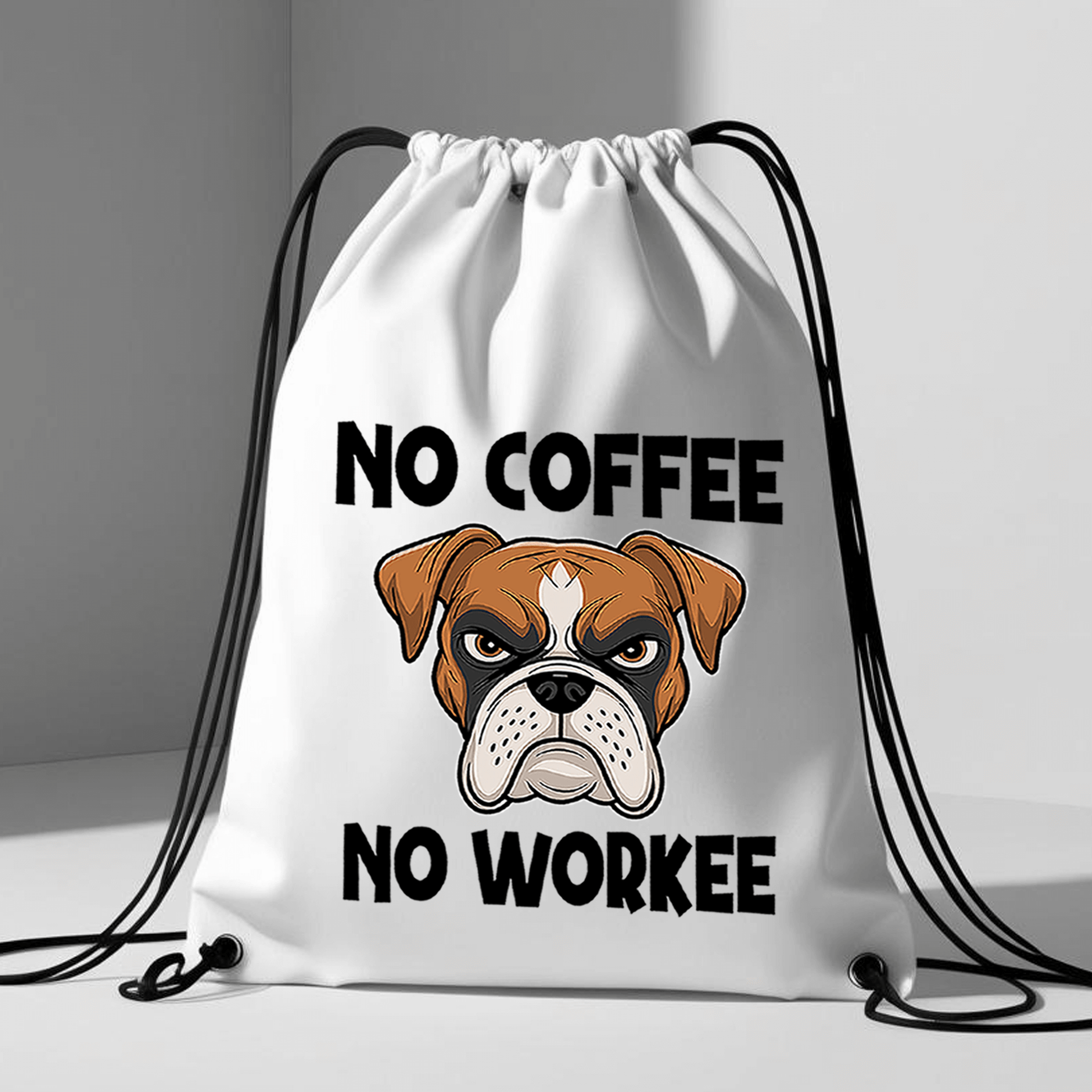 תיק שרוכים 'No Coffee - No Workee' - לאוהבי קפה אמיתיים שלא מתחילים את היום שלהם בלי אחד ☕