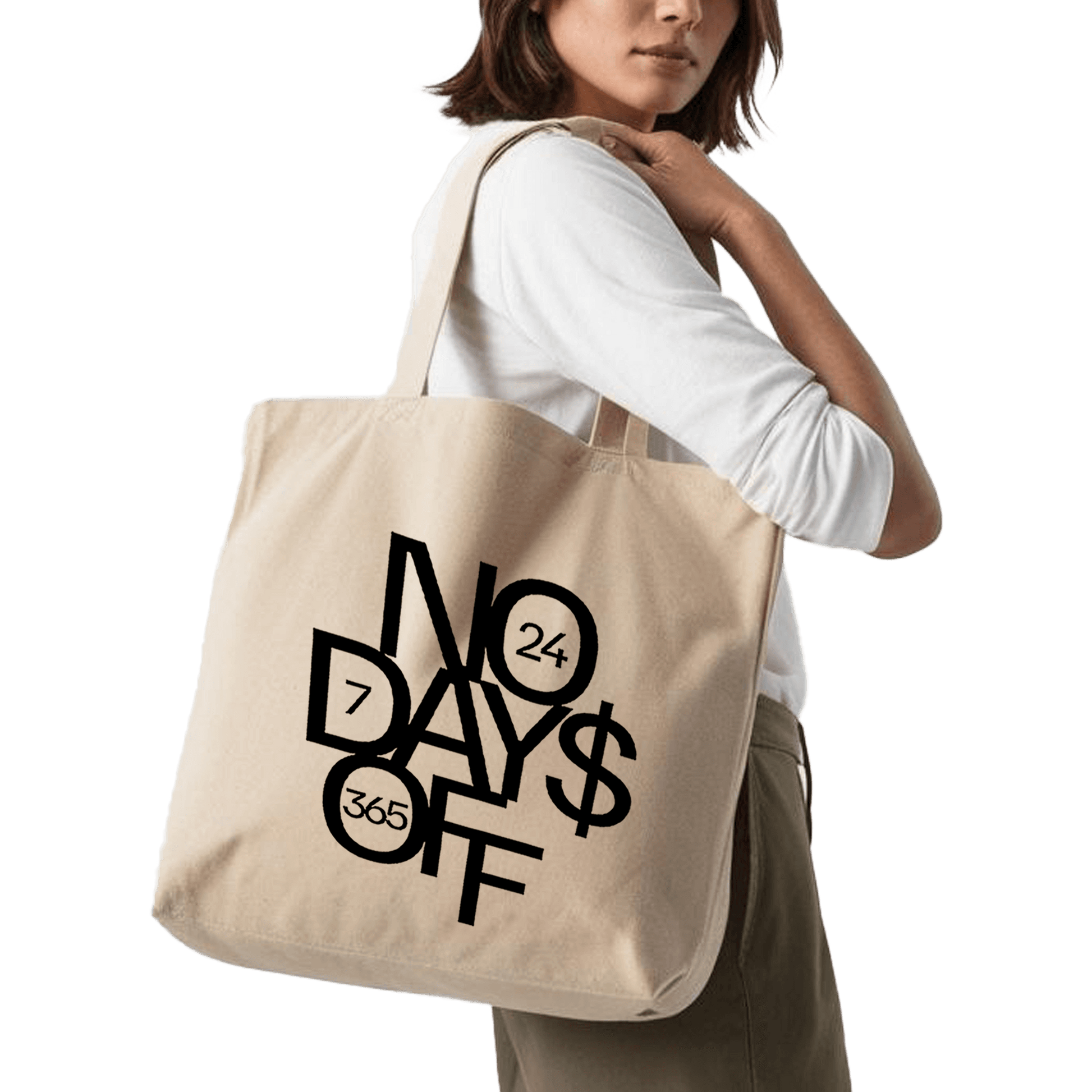 תיק בד TOTE BAG 'No Days Off' - ככה נראית מחויבות אמיתית 💸🔥