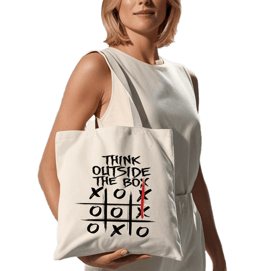 תיק בד TOTE BAG 'Think Outside the Box' | לאנשים שחושבים אחרת 💡