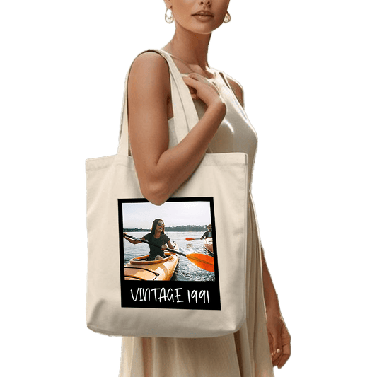 תיק בד TOTE BAG וינטג' בהתאמה אישית 🎞️