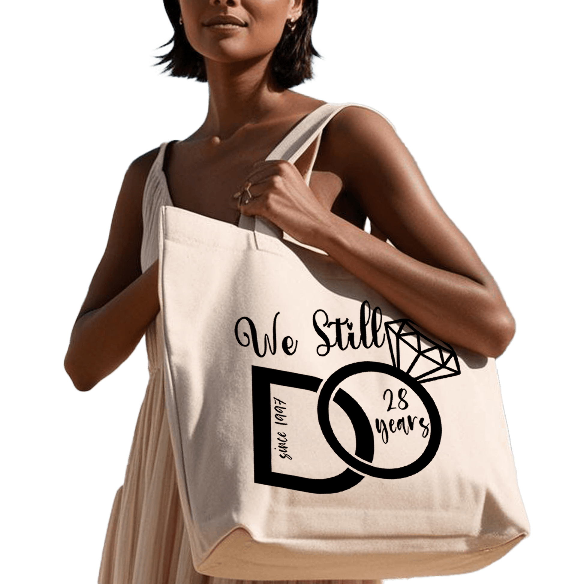 תיק בד TOTE BAG 'ווי סטיל דו!' - שמות + תאריך | בהתאמה אישית 💍