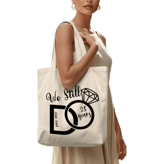 תיק בד TOTE BAG 'ווי סטיל דו!' - שמות + תאריך | בהתאמה אישית 💍